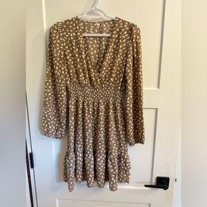 Brown Patterned Women's Dress